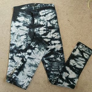 Tie Dye Acid Skinny Jeans Pant Blue denim white